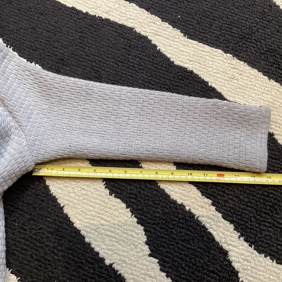 Talbots Light Grey 100% Merino Wool Tight Knit Blazer Cardigan Sweater 
Sz XLP - Picture 5 of 12